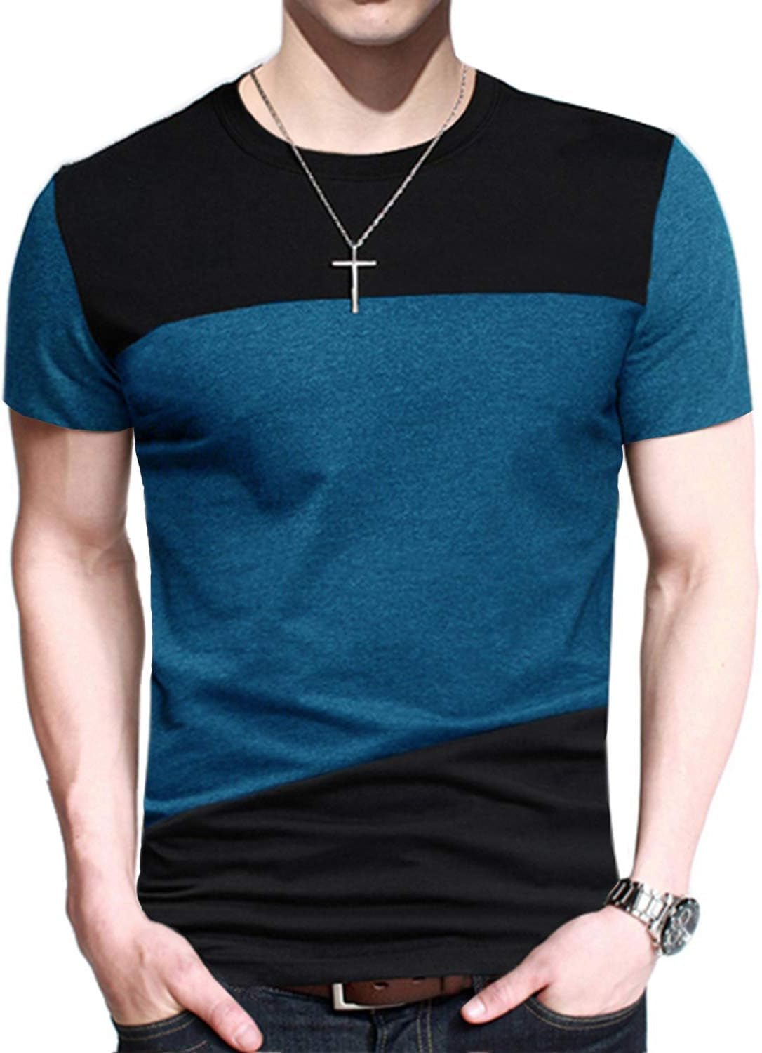 Mens Short Sleeve T-Shirt Casual Tops Tee Classic Fit Basic Shirts